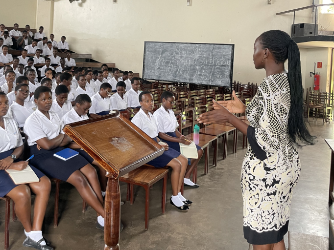 Suki specialist leading a classroom wellness talk
