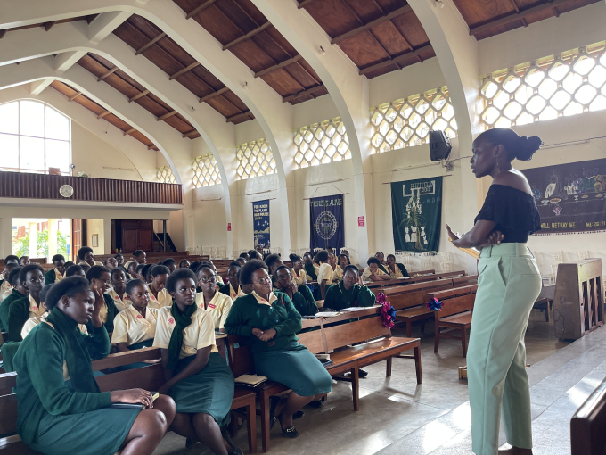 Suki wellness talk delivered to a school assembly